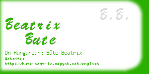 beatrix bute business card
