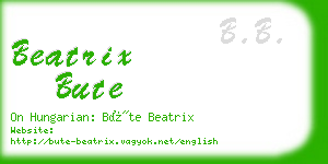 beatrix bute business card